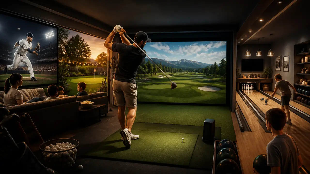 Inside James Shields’ home golf setup, where the simulator doubles as movie night cover