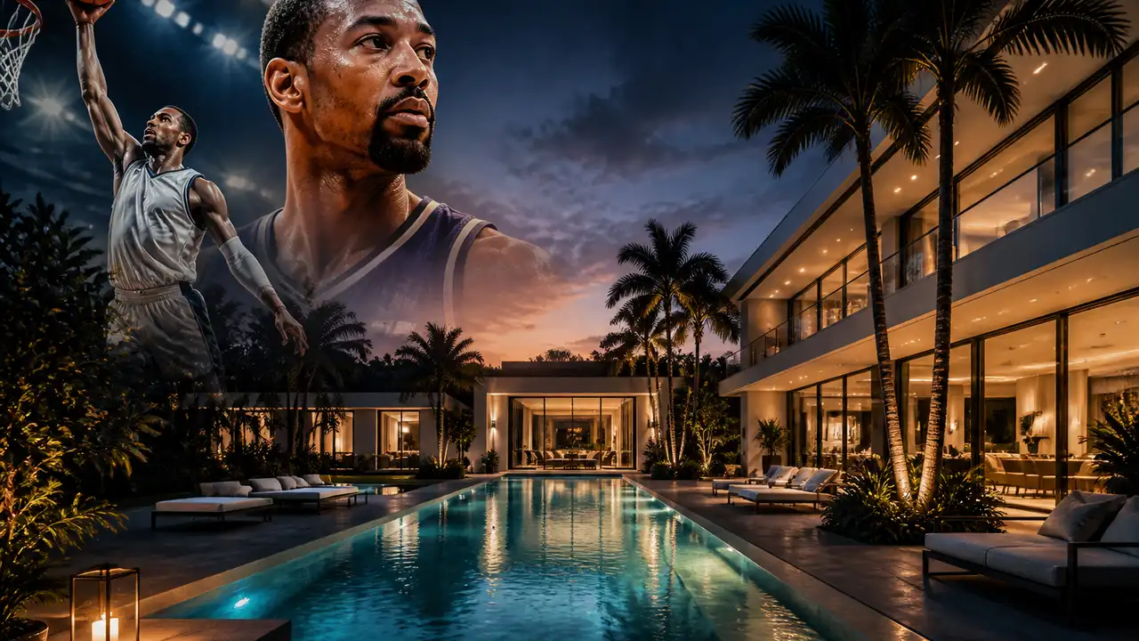 Juwan Howard’s Coral Gables home builds its outdoor life around a long pool cover