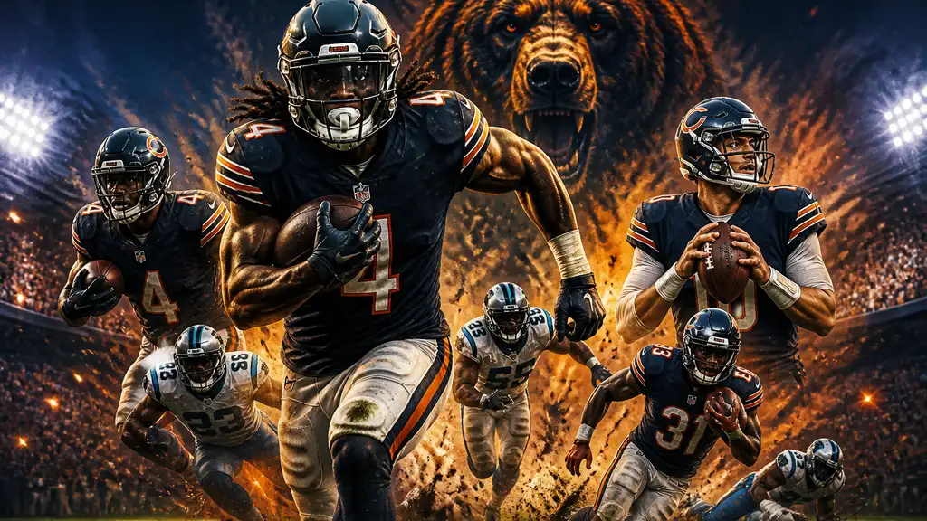 D’Andre Swift scores three times as Bears run past Panthers 59–37 cover