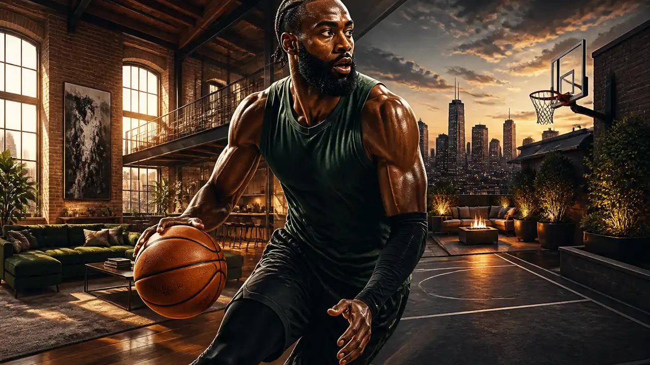 Jaylen Brown’s Boston loft makes room for a game before heading to the roof cover
