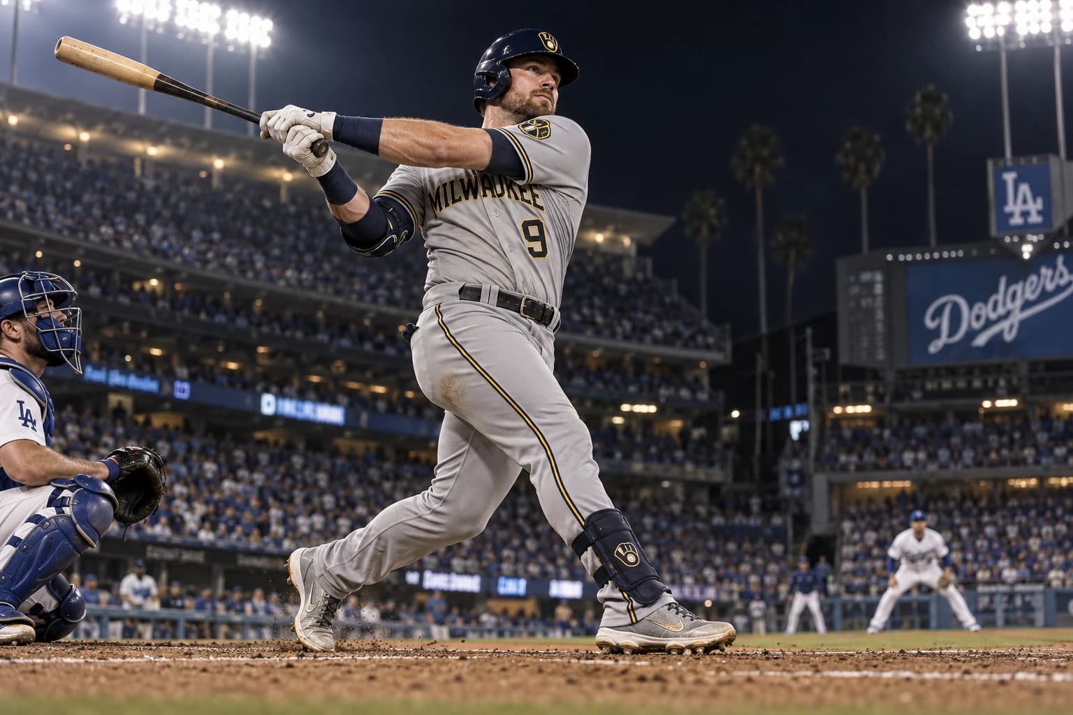 Bauers and Mitchell homer as Brewers beat Dodgers 6-2 for 3-0 NLCS lead cover