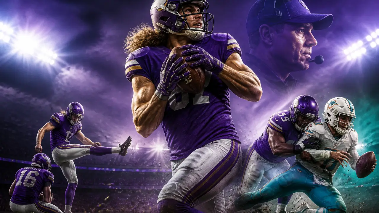 Hockenson catches 13 as Vikings beat Dolphins 15-10 cover