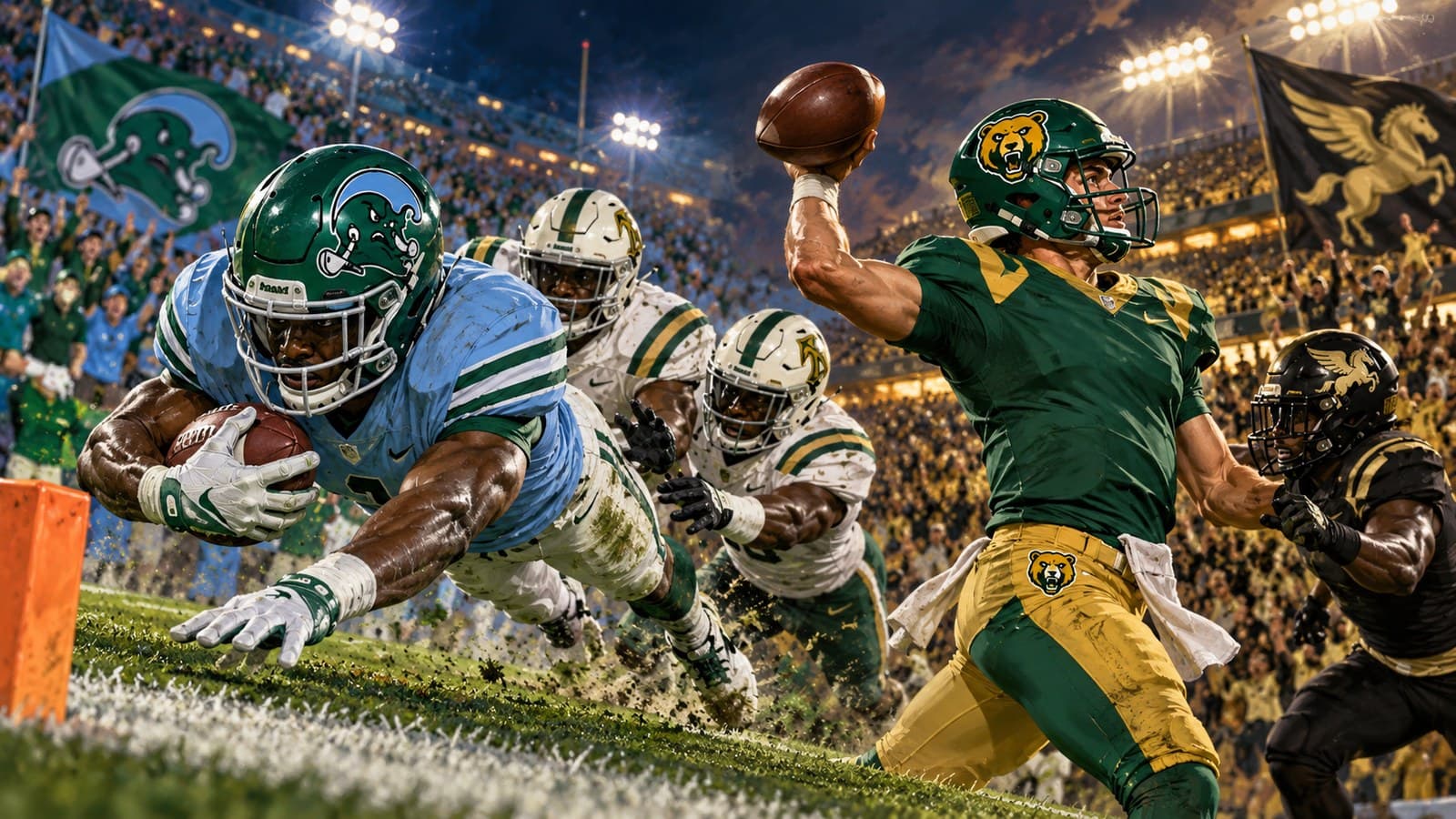 Tulane beats Charlotte 38-31 in overtime and Baylor routs UCF 41-9 cover