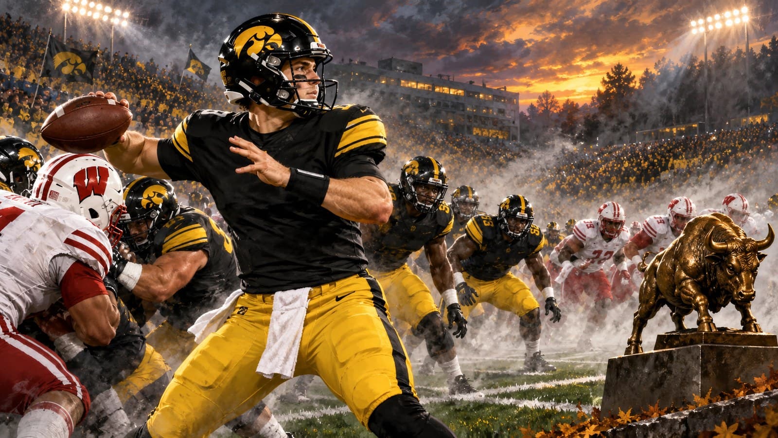 Hank Brown completes 20 of 24 as Iowa shuts out No. 25 Wisconsin 30-0 cover