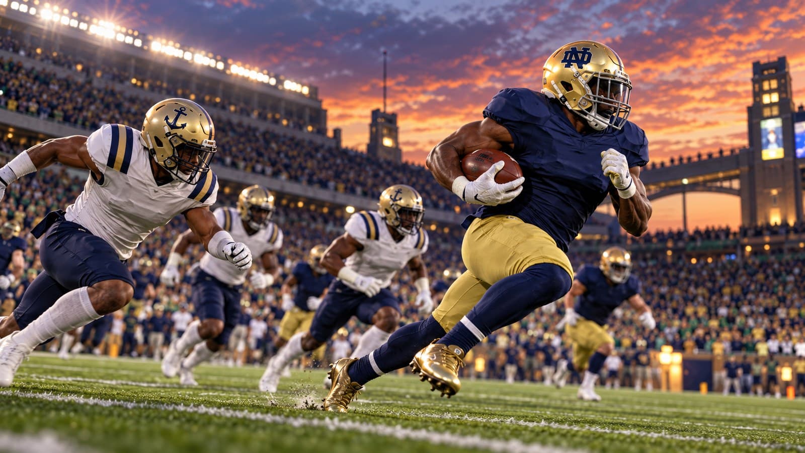 Nolan James Jr. scores twice as No. 5 Notre Dame pulls away from Navy 35-13 cover