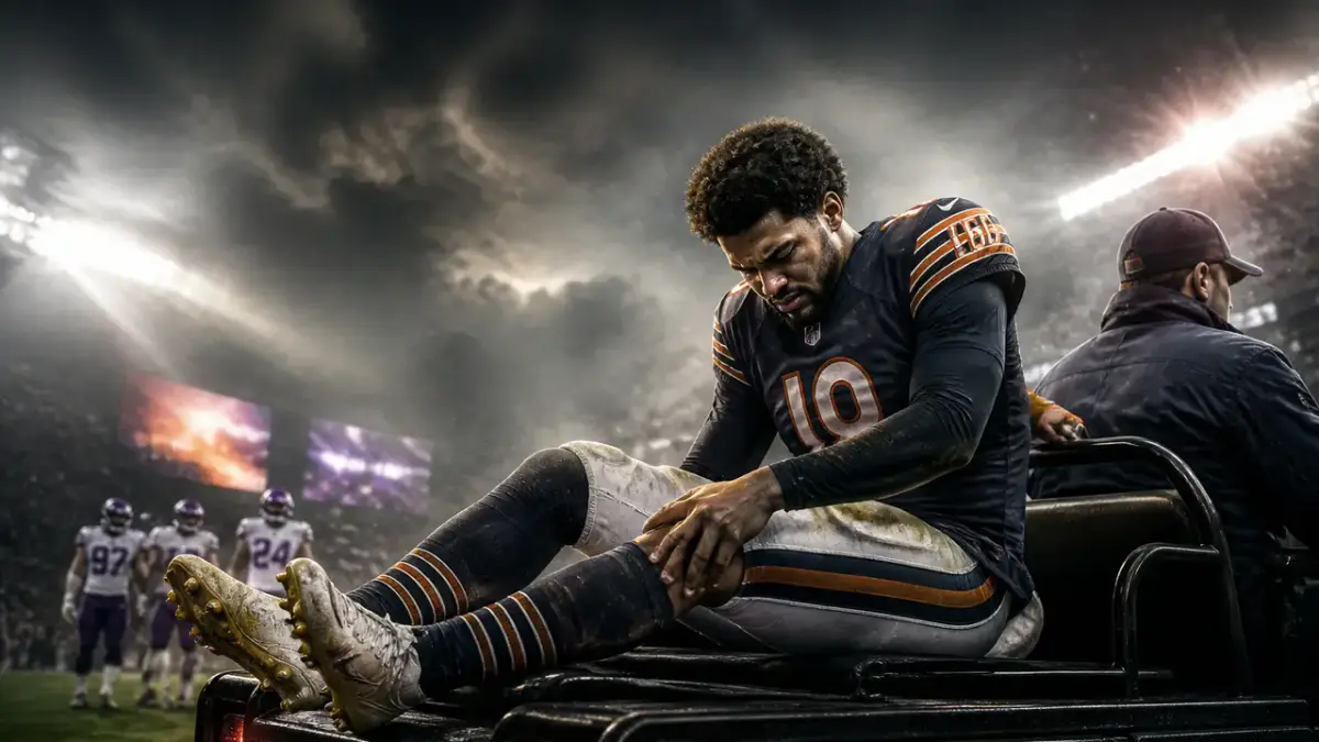 Caleb Williams leaves Bears loss with hamstring injury cover